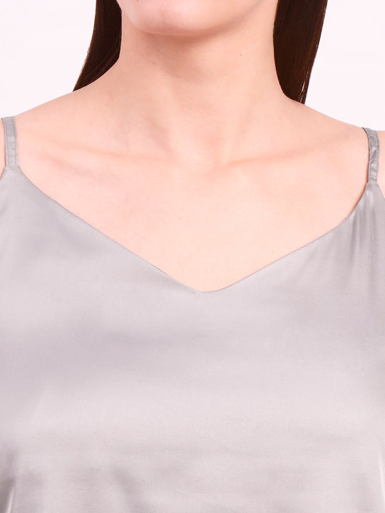 Women's European Satin V-Neck Sleeveless Top