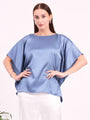 Women's European Satin Solid Baturing Sleeve Crepe