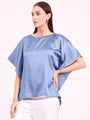 Women's European Satin Solid Baturing Sleeve Crepe