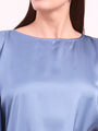 Women's European Satin Solid Baturing Sleeve Crepe