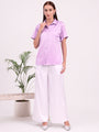 Women's Short Sleeve European Satin Shirt