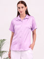 Women's Short Sleeve European Satin Shirt