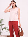 Women's European Satin V Neck Sleeveless Top