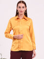 Tailored Fit European Satin Shirt With Pleated Placket