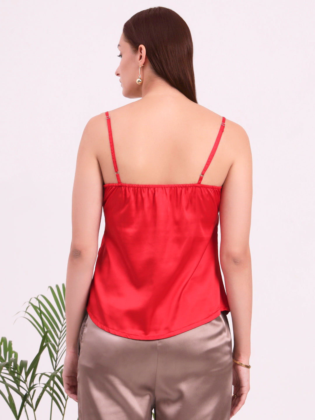 Women's European Satin V-Neck Sleeveless Top