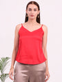 Women's European Satin V-Neck Sleeveless Top