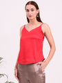 Women's European Satin V-Neck Sleeveless Top
