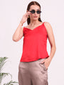 Women's European Satin V-Neck Sleeveless Top