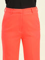 Women'S Luxury Banana Crepe Flame Straight Fit Flap Pocket Trouser