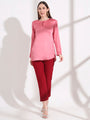 Summer Satin Rose Pink Mandarin Collar Button Tunic