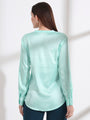 Summer Satin Mint Green Front Pleated Tunic