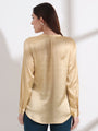 Summer Satin Gold Front Pleated Tunic