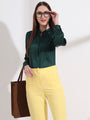 Summer Satin Emerald Green Mandarin Collar Shirt