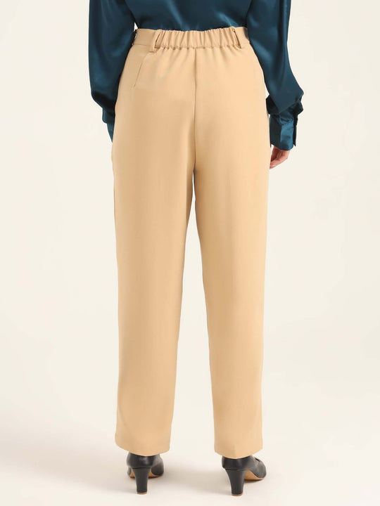 Women'S Luxury Banana Crepe Wheat C Pant