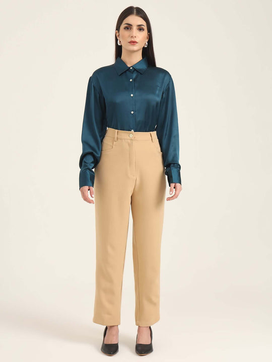 Women'S Luxury Banana Crepe Wheat C Pant