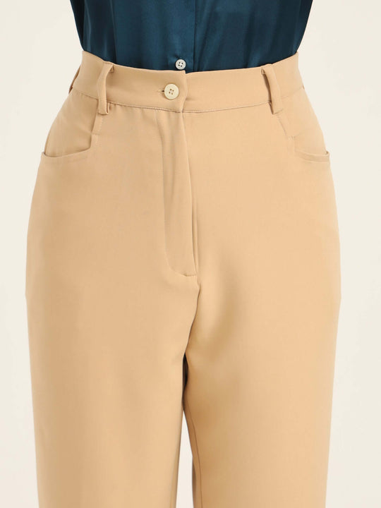 Women'S Luxury Banana Crepe Wheat C Pant