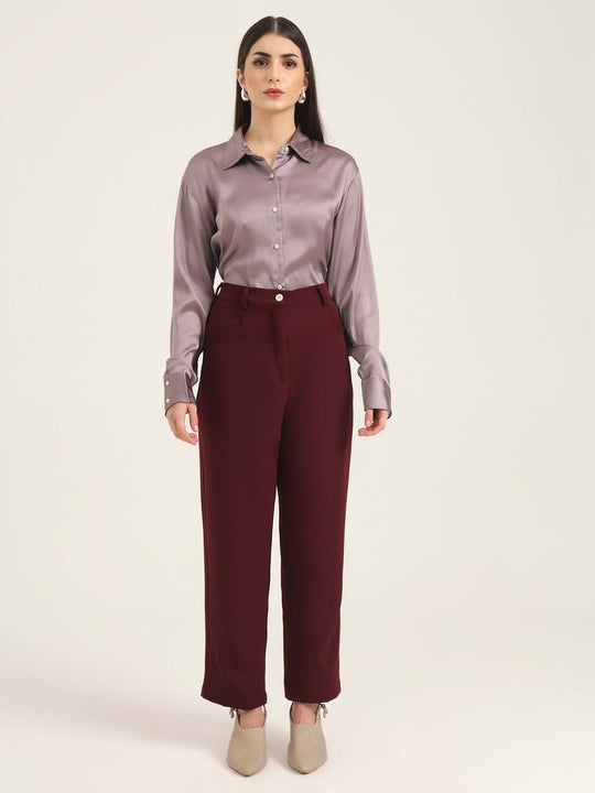 Women'S Luxury Banana Crepe Mahogany C Pant