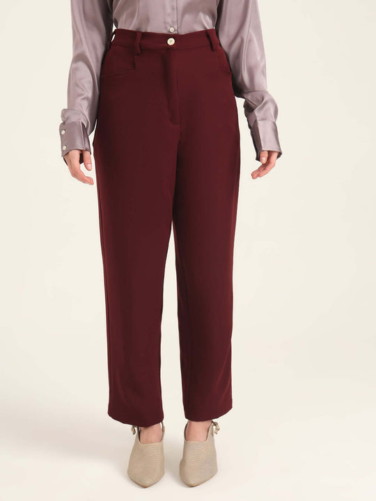 Women'S Luxury Banana Crepe Mahogany C Pant