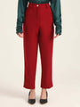 Women'S Luxury Banana Crepe Maroon C Pant