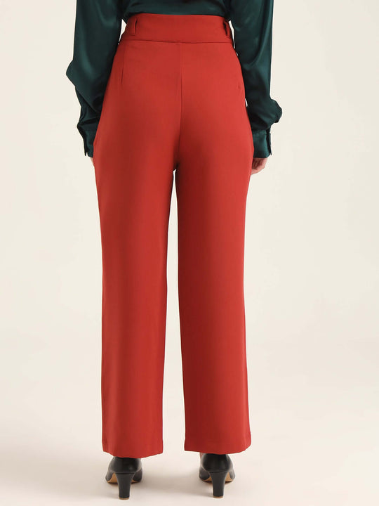 Women'S Luxury Banana Crepe Burnt Umber K Pant