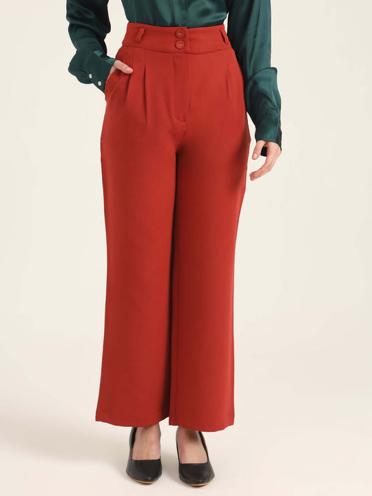 Women'S Luxury Banana Crepe Burnt Umber K Pant