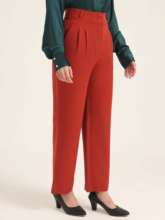 Women'S Luxury Banana Crepe Burnt Umber K Pant