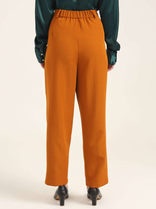Women'S Luxury Banana Crepe Sepia C Pant