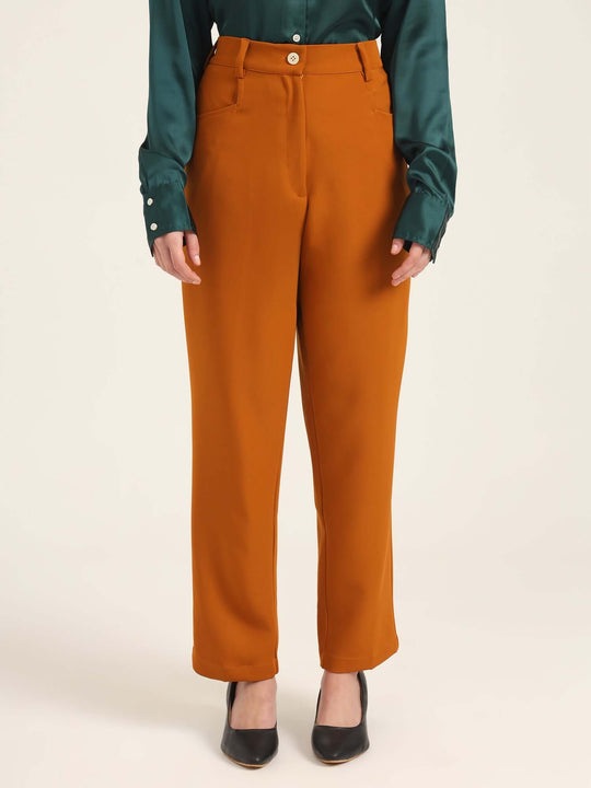 Women'S Luxury Banana Crepe Sepia C Pant