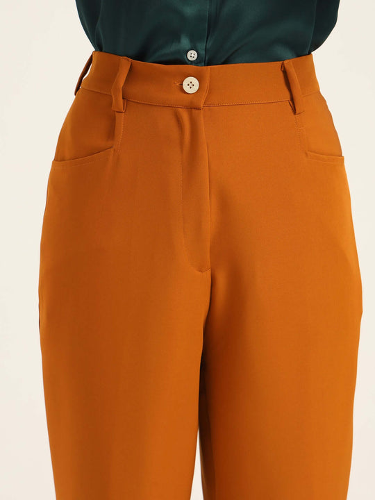 Women'S Luxury Banana Crepe Sepia C Pant