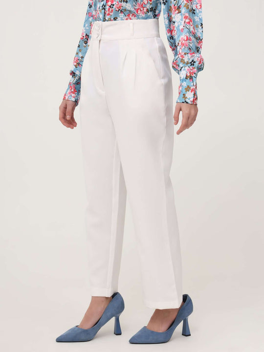 Women'S Luxury Banana Crepe Off White K Pant