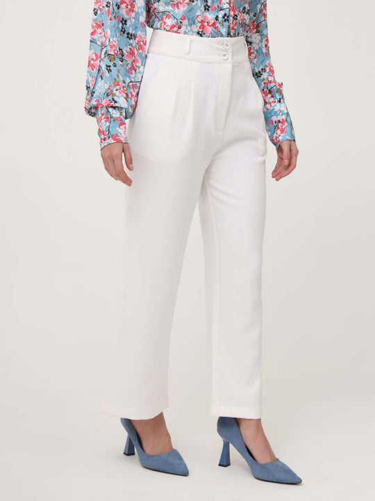 Women'S Luxury Banana Crepe Off White K Pant