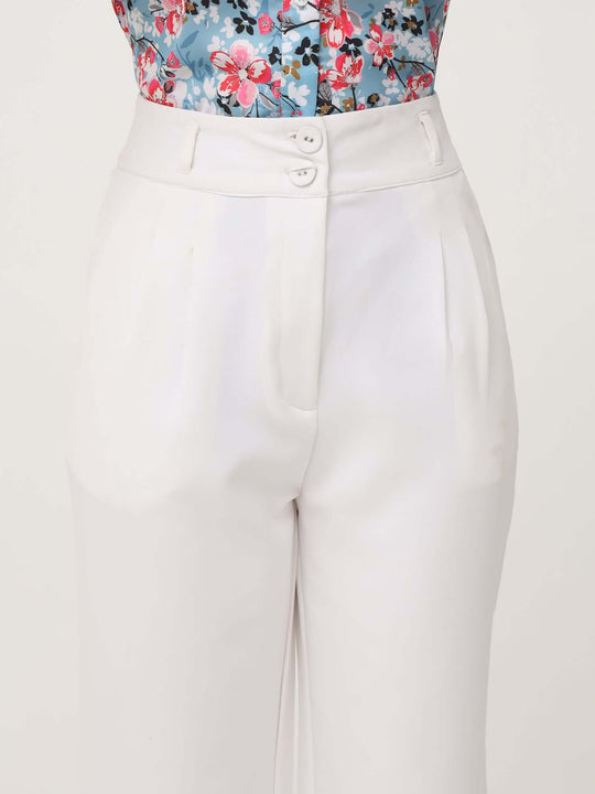 Women'S Luxury Banana Crepe Off White K Pant