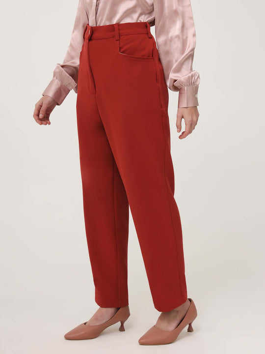 Women'S Luxury Banana Crepe Burnt Umber C Pant