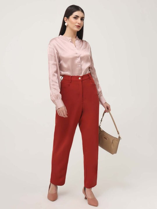 Women'S Luxury Banana Crepe Burnt Umber C Pant