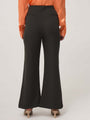 Women'S Luxury Banana Crepe Olive Flared Trouser With Slash Pocket