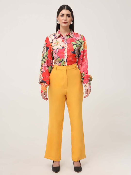 Women'S Luxury Banana Crepe Mango Straight Fit With Flap Pocket Trouser