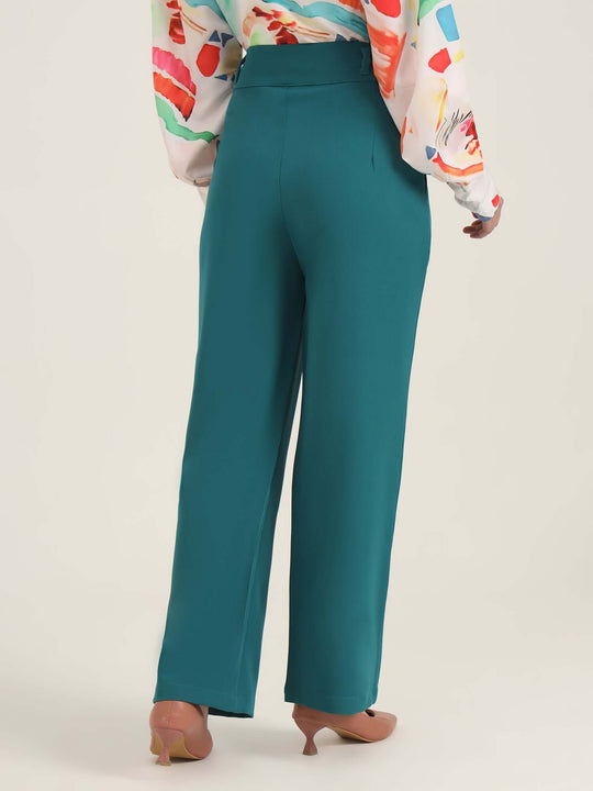 Women'S Luxury Banana Crepe Teal K Pant
