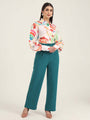 Women'S Luxury Banana Crepe Teal K Pant