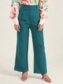 Women'S Luxury Banana Crepe Teal K Pant