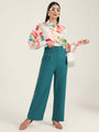 Women'S Luxury Banana Crepe Teal K Pant