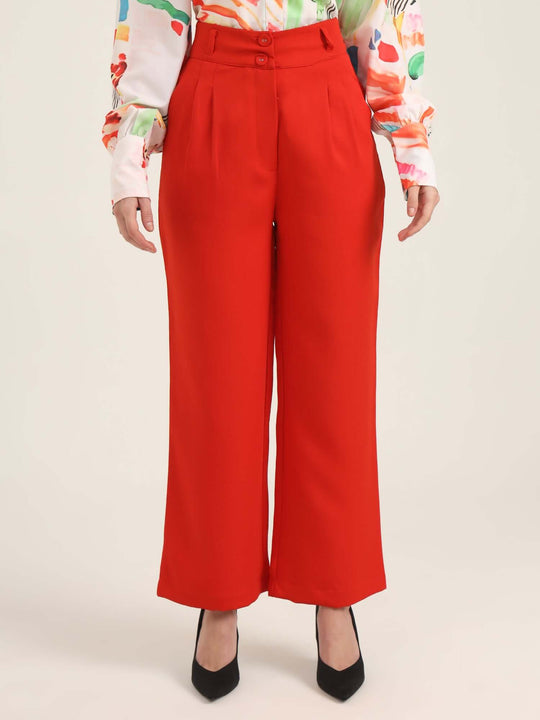 Women'S Luxury Banana Crepe Mars Red K Pant