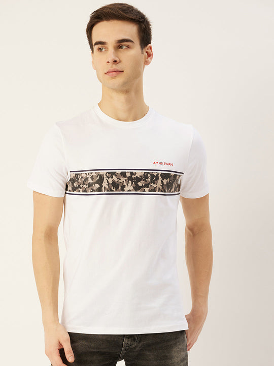 Mens Cotton Rich Lycra Graphic Half Sleeve Crew Neck T-Shirts