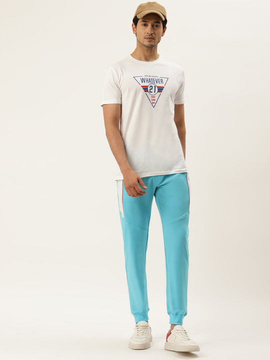 Mens Cotton Rich Lycra With Contrast Panel Track Pants