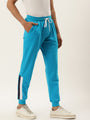 Mens Cotton Rich Lycra With Contrast Panel Printed Track Pants