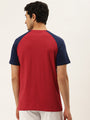 Mens Cotton Rich Lycra Graphic Raglan Half Sleeve Crew Neck T-Shirts