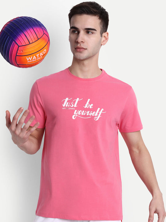 Mens Premium Cotton Lycra Graphic Half Sleeve Crew Neck T-Shirts