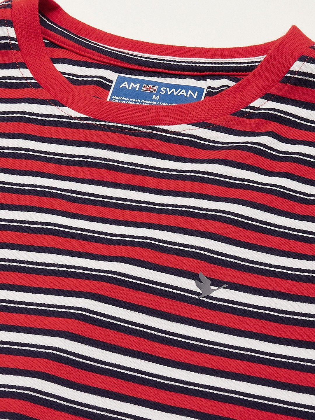 Mens Premium Cotton Striped Half Sleeve Crew Neck T-Shirts