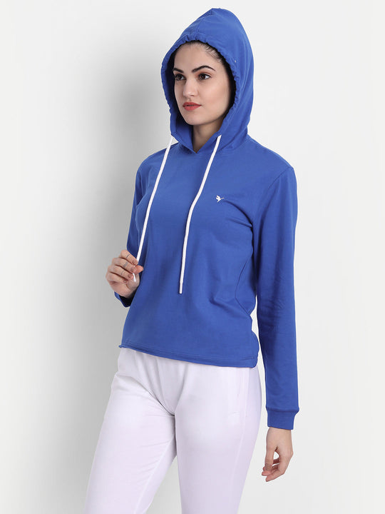 Womens Premium Cotton Solid Hooded Sweat-Shirts